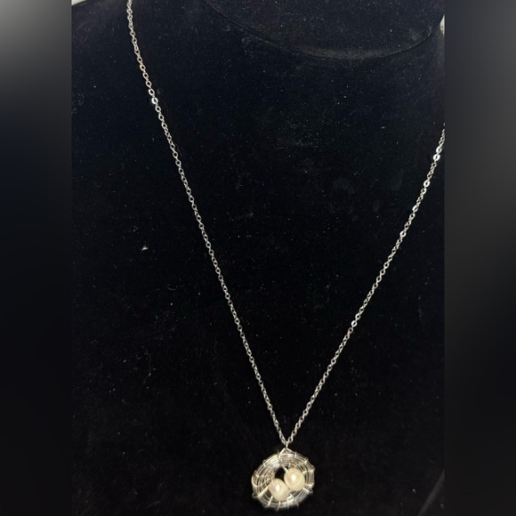 Nest Necklace With 2 Eggs. NWOT - Picture 2 of 7